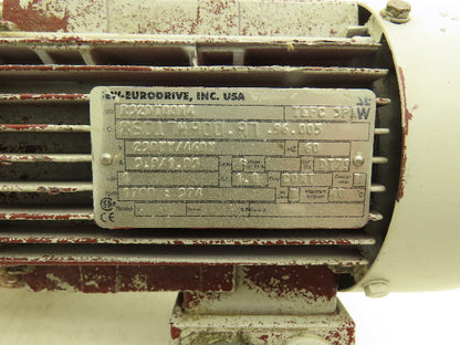 SEW Eurodrive R32DT80N4 Inline Gear Motor 4.5:1 Reducer 1Hp 230/460V 3Ph 374 RPM