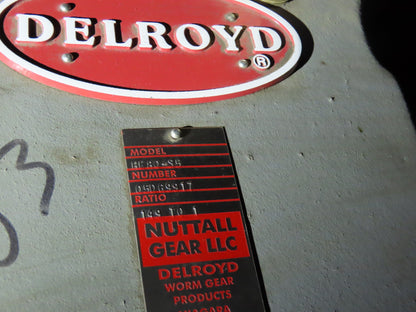 Delroyd HE80-S5 Helical Worm Gear Reducer 149:1 Ratio 9Hp 2-11 RPM 38300 In-Lb