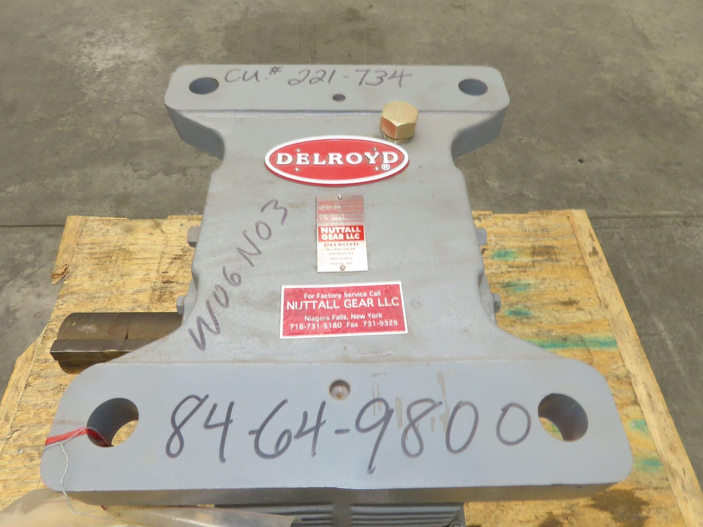 Delroyd HE80-S5 Helical Worm Gear Reducer 149:1 Ratio 9Hp 2-11 RPM 38300 In-Lb