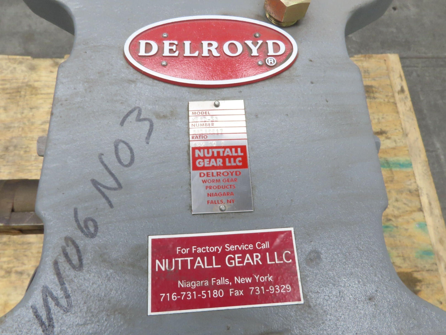 Delroyd HE80-S5 Helical Worm Gear Reducer 149:1 Ratio 9Hp 2-11 RPM 38300 In-Lb