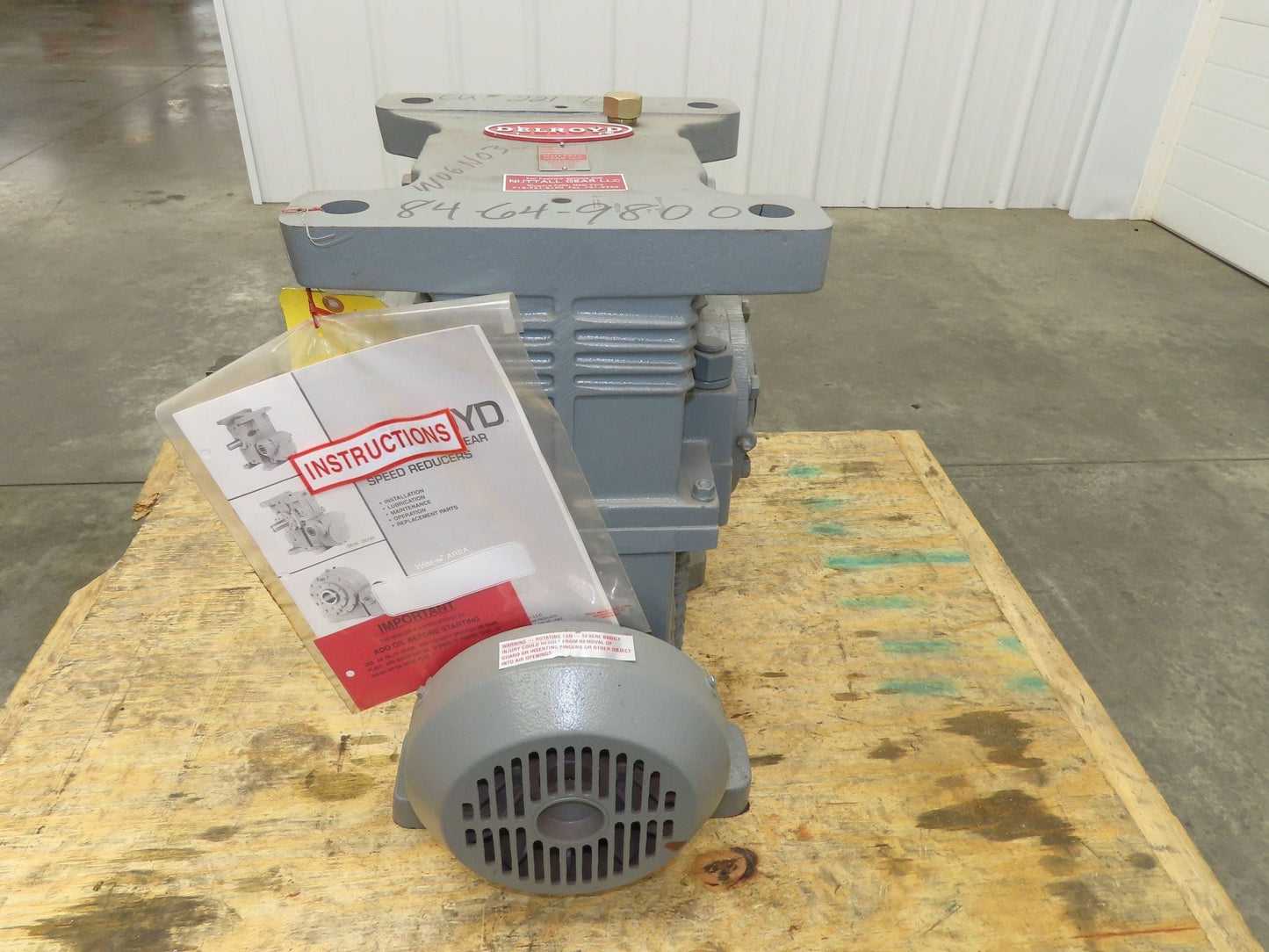 Delroyd HE80-S5 Helical Worm Gear Reducer 149:1 Ratio 9Hp 2-11 RPM 38300 In-Lb
