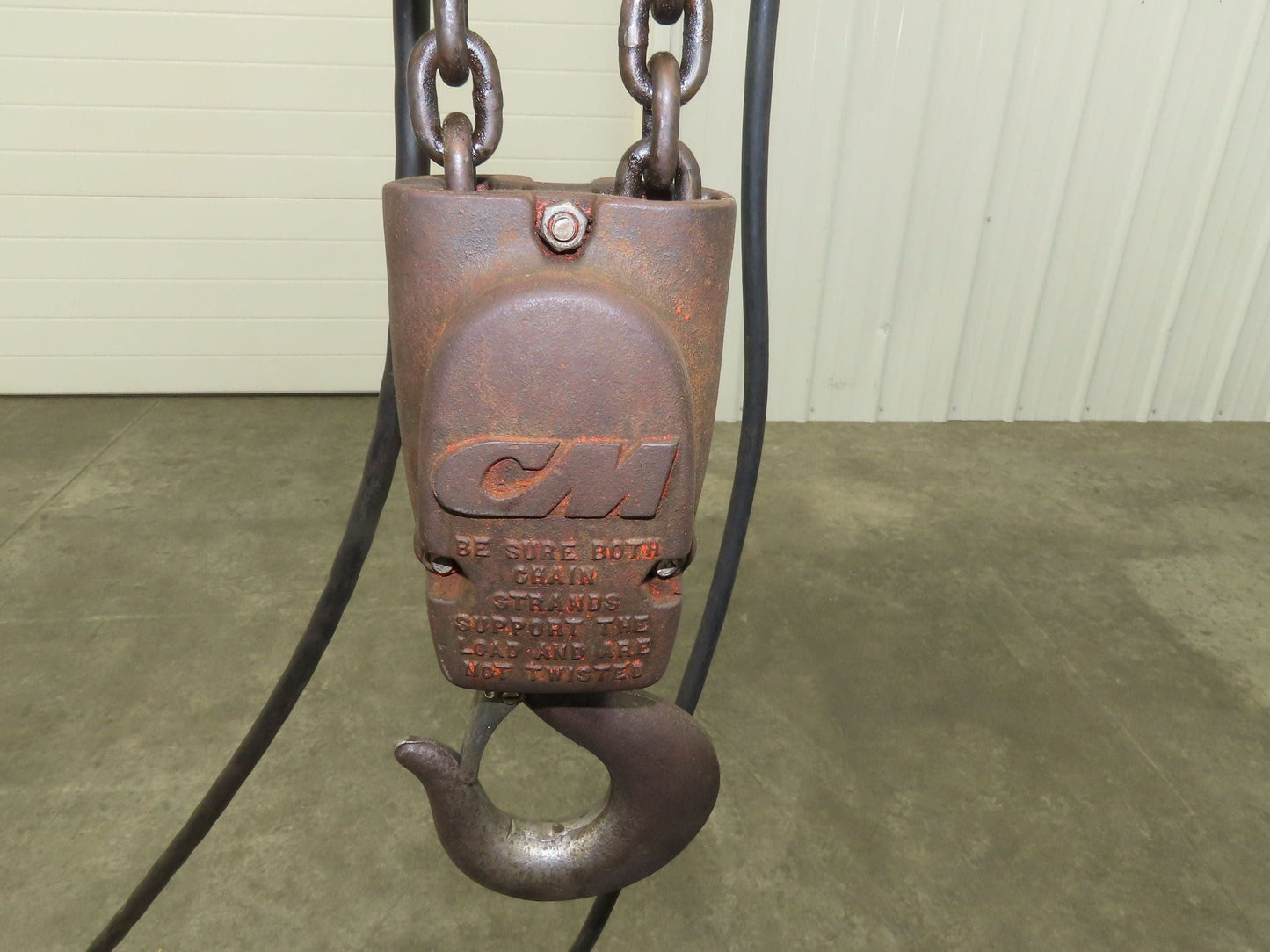 CM Lodestar R 2 Ton Electric Chain Hoist 13' Lift 8 FPM 230/460 3 PH Trolley