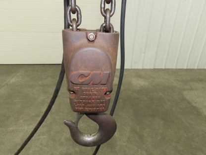 CM Lodestar R 2 Ton Electric Chain Hoist 13' Lift 8 FPM 230/460 3 PH Trolley