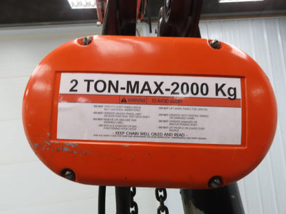 CM Lodestar R 2 Ton Electric Chain Hoist 13' Lift 8 FPM 230/460 3 PH Trolley