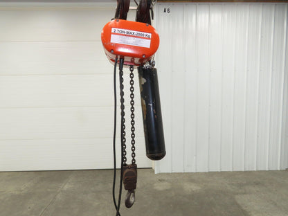 CM Lodestar R 2 Ton Electric Chain Hoist 13' Lift 8 FPM 230/460 3 PH Trolley
