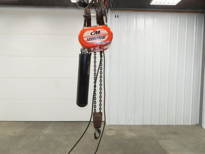 CM Lodestar R 2 Ton Electric Chain Hoist 13' Lift 8 FPM 230/460 3 PH Trolley