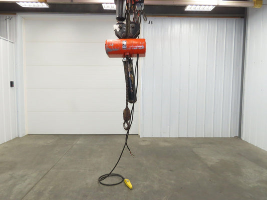 CM Lodestar R 2 Ton Electric Chain Hoist 13' Lift 8 FPM 230/460 3 PH Trolley