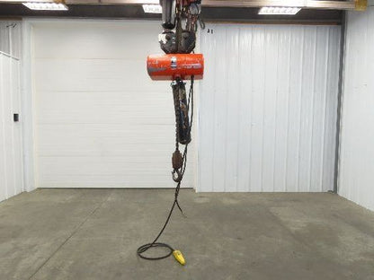 CM Lodestar R 2 Ton Electric Chain Hoist 13' Lift 8 FPM 230/460 3 PH Trolley