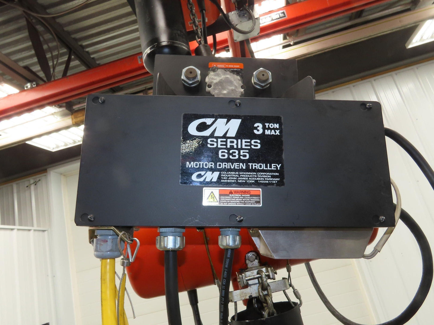 CM Lodestar RT2 3 Ton Electric Chain Hoist 13' Lift 2 Speed 635 Power Trolley