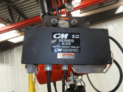 CM Lodestar RT2 3 Ton Electric Chain Hoist 13' Lift 2 Speed 635 Power Trolley