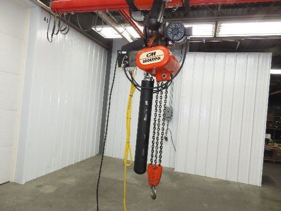 CM Lodestar RT2 3 Ton Electric Chain Hoist 13' Lift 2 Speed 635 Power Trolley