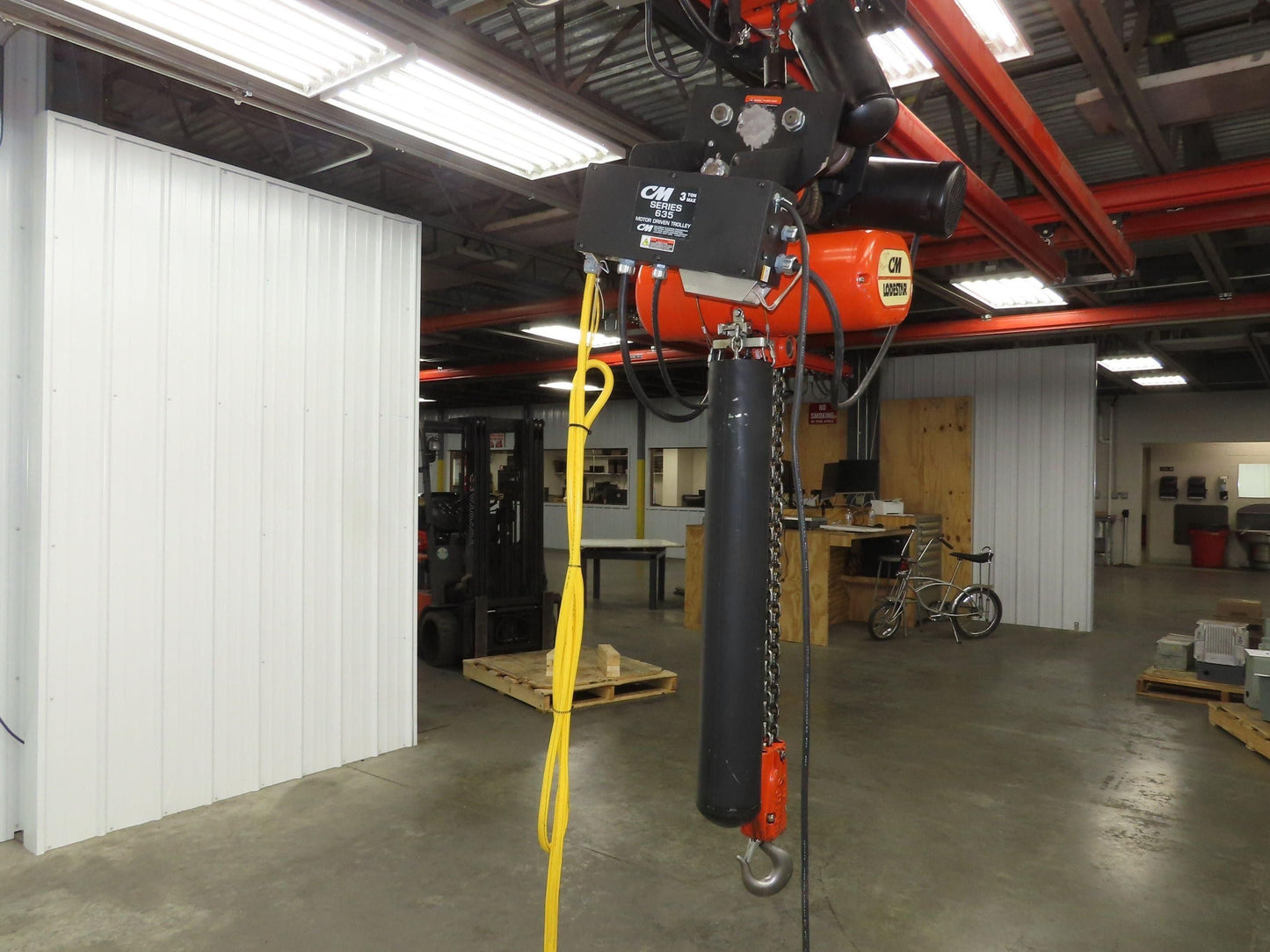 CM Lodestar RT2 3 Ton Electric Chain Hoist 13' Lift 2 Speed 635 Power Trolley