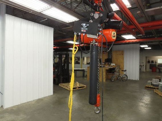 CM Lodestar RT2 3 Ton Electric Chain Hoist 13' Lift 2 Speed 635 Power Trolley