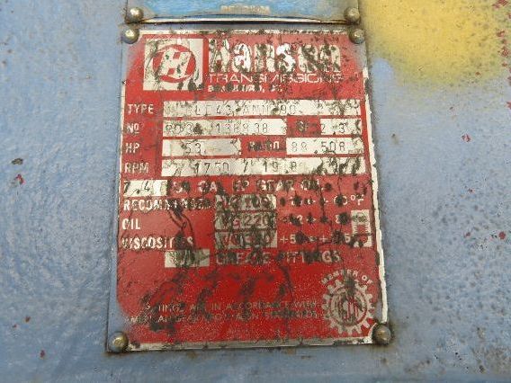Hansen Transmission RLD43 ANN 90 Gear Reducer 88.5:1 Gearbox 53Hp 19.8 RPM