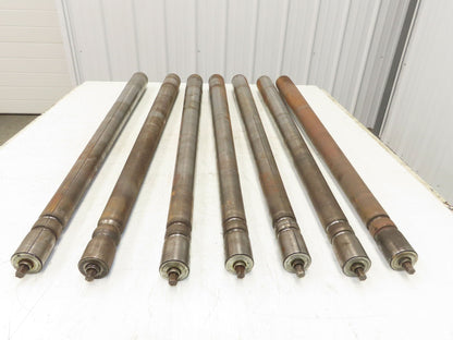 Curve Conveyor Tapered Roller 39"BF Grooved Galvanized Steel 7/16" Hex  Lot of 7