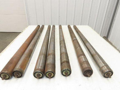 Curve Conveyor Tapered Roller 39"BF Grooved Galvanized Steel 7/16" Hex  Lot of 7
