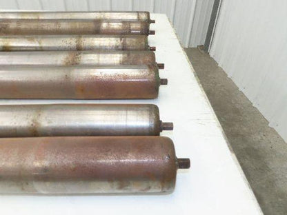 Curve Conveyor Tapered Roller 39"BF Grooved Galvanized Steel 7/16" Hex  Lot of 7
