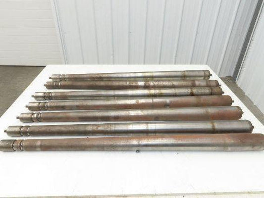 Curve Conveyor Tapered Roller 39"BF Grooved Galvanized Steel 7/16" Hex  Lot of 7