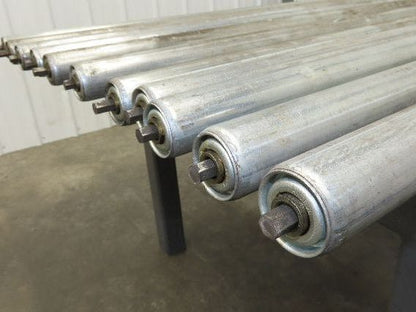 Conveyor Roller 1.9" x 60"BF Galvanized Steel 7/16" Hex Axle  Lot of 11