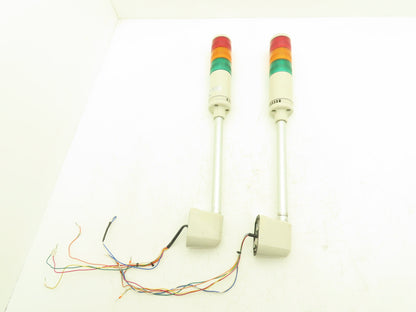 PatLite 4/4X/13 Signal Light Stack Tower Red Orange Green 24V AC/DC Lot of 2