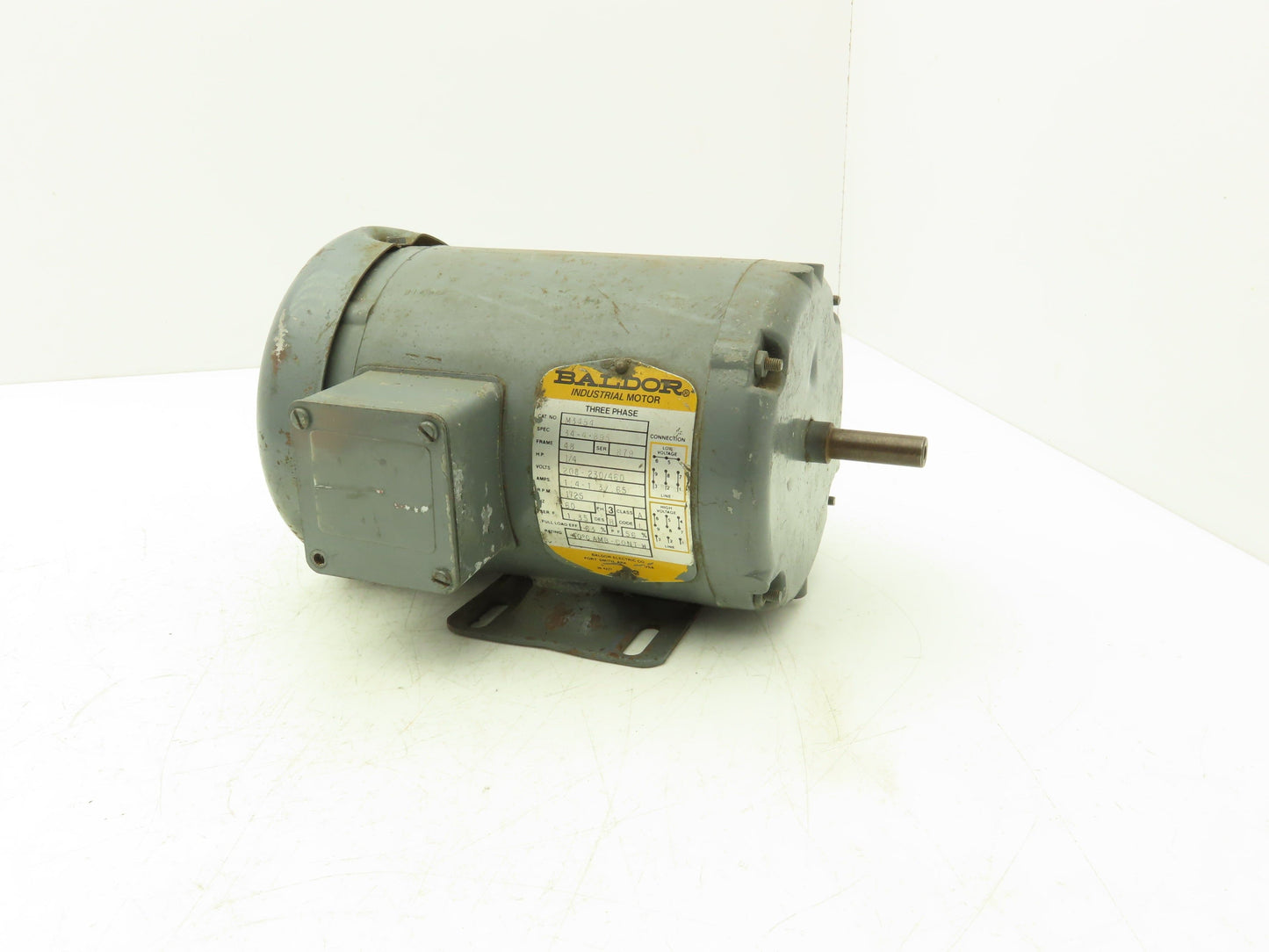 Baldor 34-4-895 AC Motor 1/4Hp 1725rpm 3Ph 230/460v 48 Frame TEFC