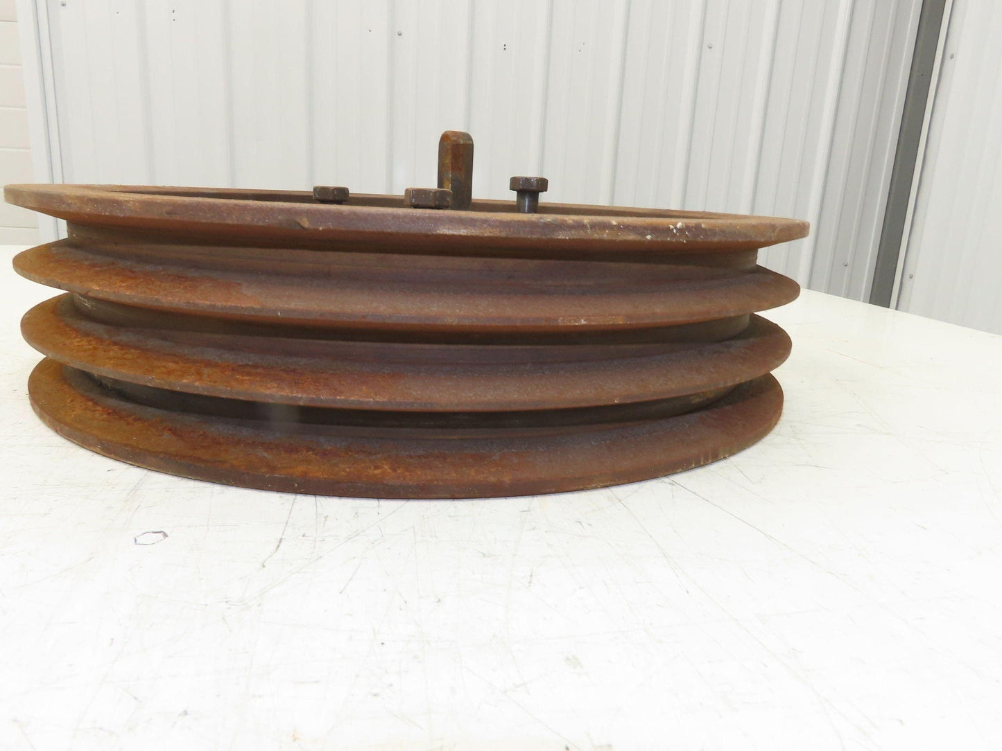 3-Groove C 0.88" V-Belt Pulley Sheave R1 Taper Bushed 14.5" OD 1-15/16" Bore