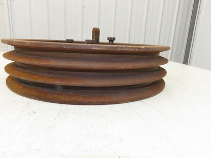 3-Groove C 0.88" V-Belt Pulley Sheave R1 Taper Bushed 14.5" OD 1-15/16" Bore