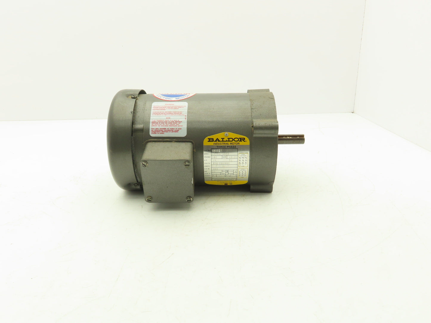 Baldor 34A63-5882 AC Motor 1/4Hp 1140rpm 230/460v 3Ph 56C Frame TEFC