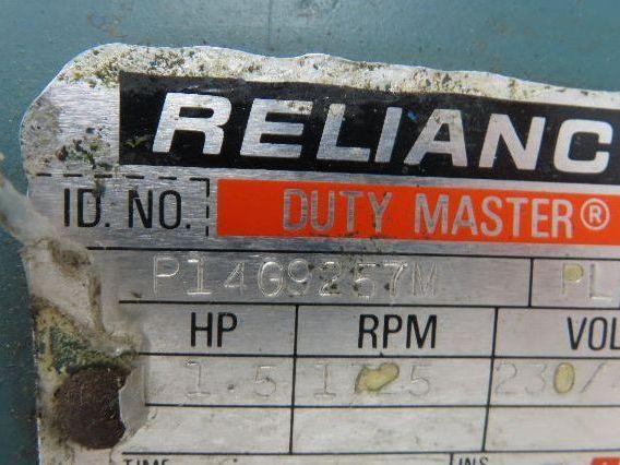 Reliance P14G9257M AC Brake Motor 1.5Hp 1725rpm 230/460v 3Ph 145TC TEFC