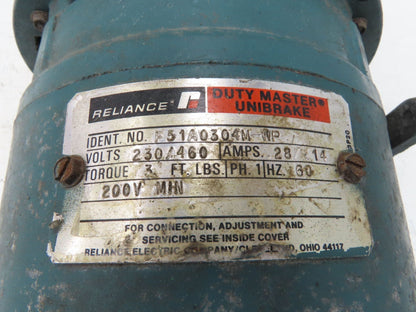Reliance P14G9257M AC Brake Motor 1.5Hp 1725rpm 230/460v 3Ph 145TC TEFC