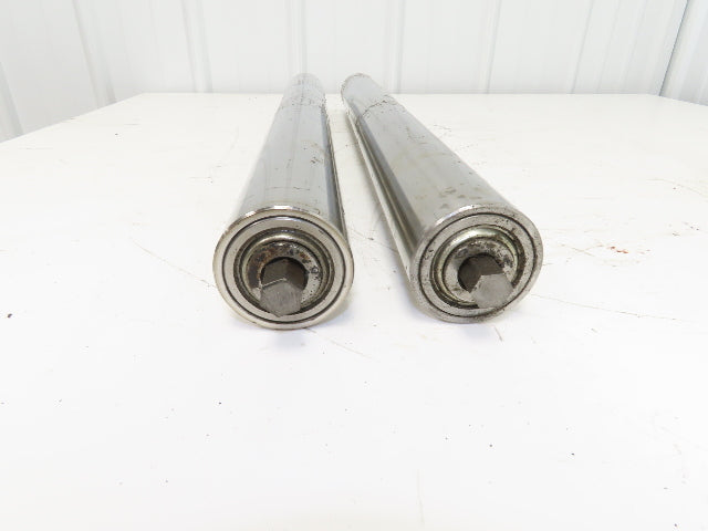 Hytrol 2-5/8" Snub Idler Roller 30" Hytrol Conveyor 27"BF 11/16" Hex Lot of 2