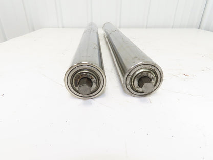 Hytrol 2-5/8" Snub Idler Roller 30" Hytrol Conveyor 27"BF 11/16" Hex Lot of 2