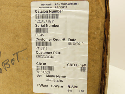 Allen Bradley 1326AB-A1G-11 AC Servo Motor 5000rpm 230v 3Ph 0-250Hz