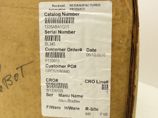 Allen Bradley 1326AB-A1G-11 AC Servo Motor 5000rpm 230v 3Ph 0-250Hz