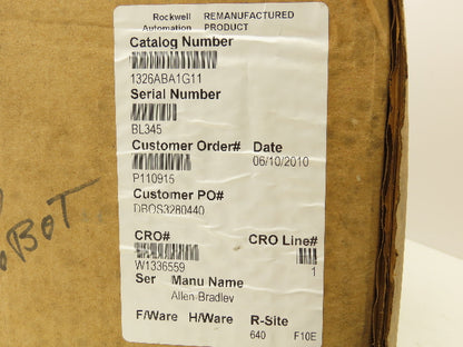 Allen Bradley 1326AB-A1G-11 AC Servo Motor 5000rpm 230v 3Ph 0-250Hz