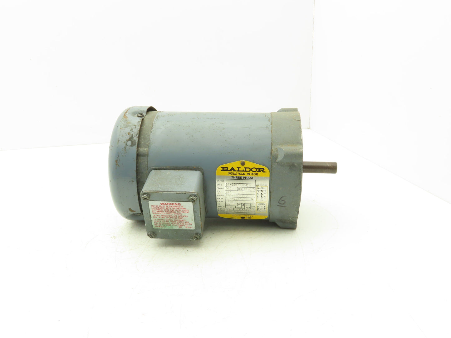 Baldor 34-294-5832 AC Motor 1/4Hp 1725rpm 230/460v 3Ph 56C TEFC
