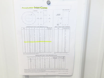 New York 33 Blower Inlet Cone Size 33 PLR Acousta Foil 22" ID 39-3/4" OD
