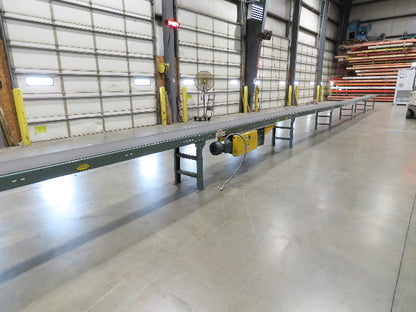 Hytrol 18"x 110' 4" Slider Bed Conveyor 16" Belt 2Hp 230/460V Center Drive 52fpm