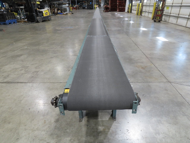 Hytrol 18"x 110' 4" Slider Bed Conveyor 16" Belt 2Hp 230/460V Center Drive 52fpm