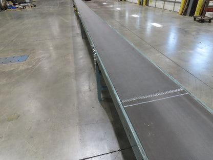 Hytrol 18"x 110' 4" Slider Bed Conveyor 16" Belt 2Hp 230/460V Center Drive 52fpm