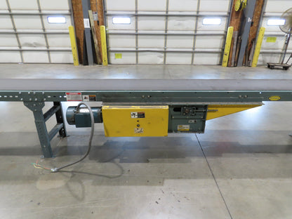 Hytrol 18"x 110' 4" Slider Bed Conveyor 16" Belt 2Hp 230/460V Center Drive 52fpm