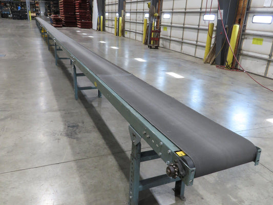Hytrol 18"x 110' 4" Slider Bed Conveyor 16" Belt 2Hp 230/460V Center Drive 52fpm