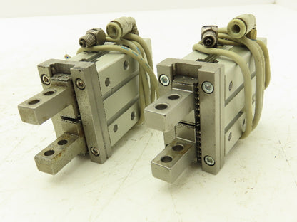 SMC MHZ2-20D2 Pneumatic Parallel Air Gripper 20mm Bore Double Acting Lot of 2