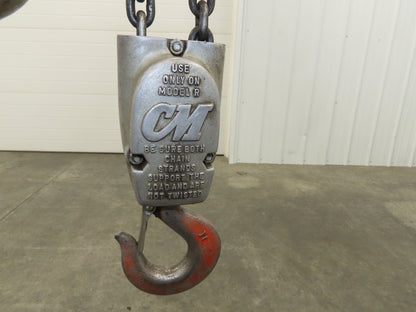 CM Lodestar R 2 Ton Electric Chain Hoist 14' Lift 8 FPM 230/460 Power Trolley