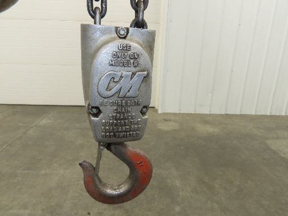 CM Lodestar R 2 Ton Electric Chain Hoist 14' Lift 8 FPM 230/460 Power Trolley