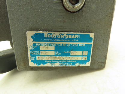 Boston Gear SRF721V50NXB5J1 Gearbox 50:1 Reducer 35rpm .5Hp 56C Hollow Shaft