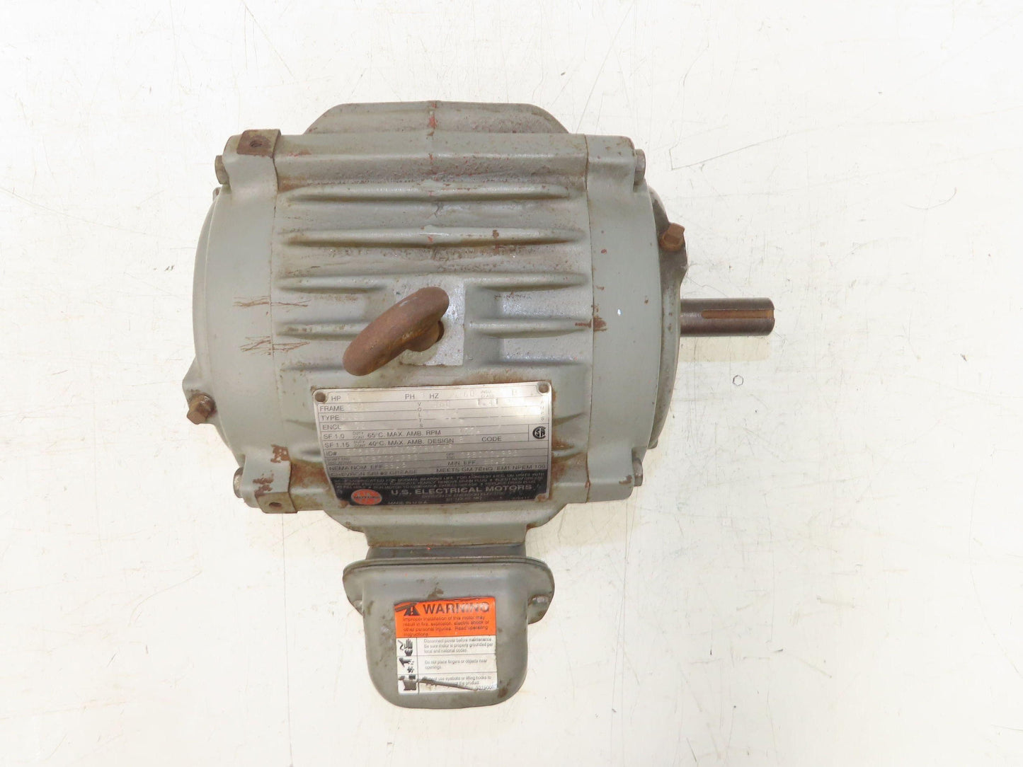 US Motors E056B AC Motor 1Hp 1774rpm 460v 3PH 182U Frame 7/8" Shaft TE