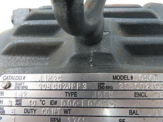 US Motors E056B AC Motor 1Hp 1765rpm 460v 182 Frame 7/8" Dia Shaft TE 1.5A