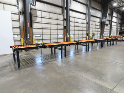 55"x 48' 4" Chain Drive Live Roller Conveyor 48"BF 1.9" Urethane Roller 460V 3PH