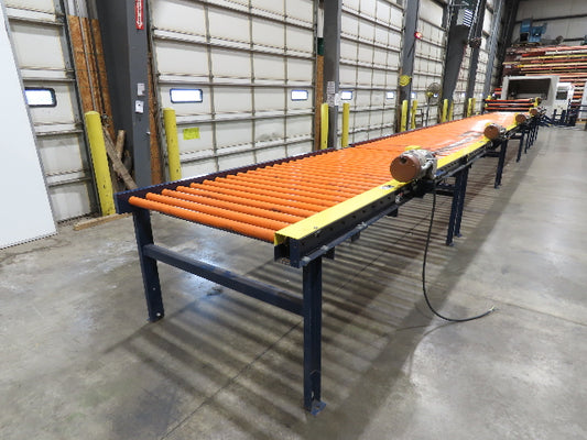 55"x 48' 4" Chain Drive Live Roller Conveyor 48"BF 1.9" Urethane Roller 460V 3PH